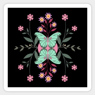 Wildflower Butterfly Floral Botanical Sticker